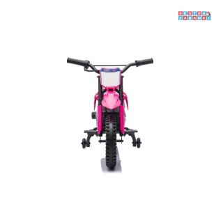 Różowy Motor HONDA CFR450R na akumulator - 1x35W, 12V/7Ah, EVA, amortyzator z tyłu, ekoskóra, manetka gazu - [A9903]