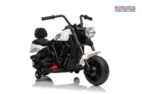 Motor STAR na akumulator - biały, 1x35W 6V/4.5Ah, światła LED, panel muzyczny, boczne kółka, wolny start [XMX-659]