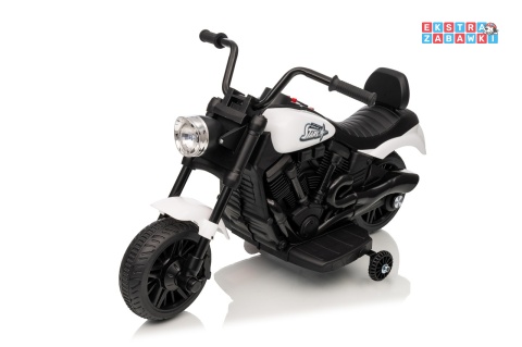 Motor STAR na akumulator - biały, 1x35W 6V/4.5Ah, światła LED, panel muzyczny, boczne kółka, wolny start [XMX-659]