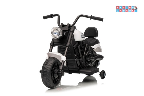 Motor STAR na akumulator - biały, 1x35W 6V/4.5Ah, światła LED, panel muzyczny, boczne kółka, wolny start [XMX-659]