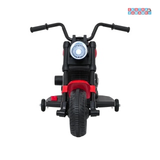 Czerwony Motor STAR na akumulator - 1x35W, 6V/4.5Ah, światła LED, panel muzyczny, boczne kółka, wolny start - [XMX-659]
