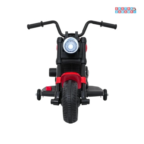 Motor STAR na akumulator - czerwony, 1x35W 6V/4.5Ah, światła LED, panel muzyczny, boczne kółka, wolny start [XMX-659]