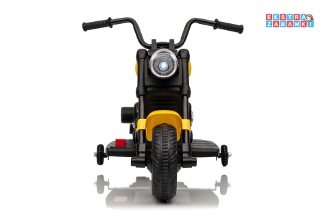 Motor STAR na akumulator - żółty, 1x35W 6V/4.5Ah, światła LED, panel muzyczny, boczne kółka, wolny start [XMX-659]