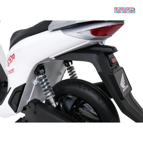 Biały skuter HONDA SH125I na akumulator - 1x35W, 12V/7Ah, EVA, ekoskóra, LED, Bluetooth, boczne kółka - [A9907]