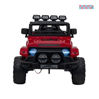 [JJ2122] Pojazd Off-road Climber na akumulator 4x4 (2x35W 2x20W) 12V/7Ah ekoskóra EVA LED pilot - czerwony