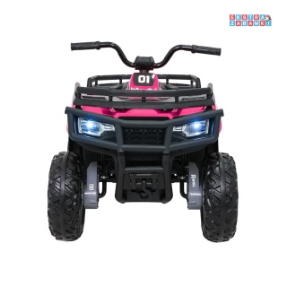 Różowy Quad ATV Arctic Cat na akumulator - 4x200W, 24V/10Ah, pilot, EVA, LED, Bluetooth, ekoskóra [A800]