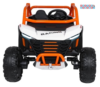 RACING Buggy na akumulator dwuosobowy - biały, 4x120W, pilot, MP3, wolny start [JL218]