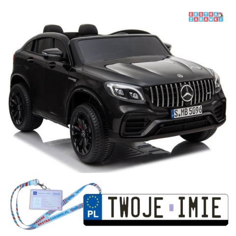 [4125] Mercedes GLC 63S na akumulator 4x45W 12V/10Ah EVA LED ekoskóra pilot - czarny