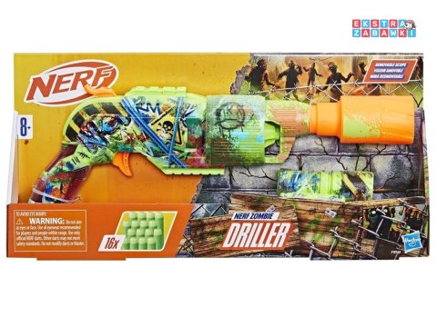 [ZA6190] Hasbro pistolet NERF Zombie Driller z celownikiem 16x pianowe naboje