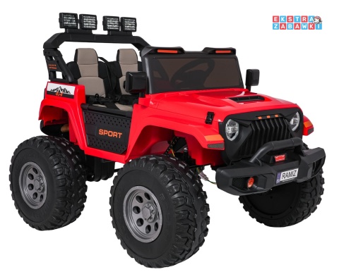 [SX2539] Terenowy Extreme Sport na akumulator 4x4 960W 24V/7Ah Bluetooth EVA ekoskóra LED - czerwony
