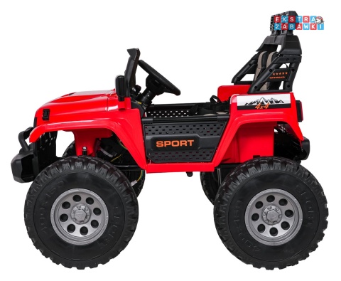 [SX2539] Terenowy Extreme Sport na akumulator 4x4 960W 24V/7Ah Bluetooth EVA ekoskóra LED - czerwony