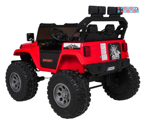 [SX2539] Terenowy Extreme Sport na akumulator 4x4 960W 24V/7Ah Bluetooth EVA ekoskóra LED - czerwony