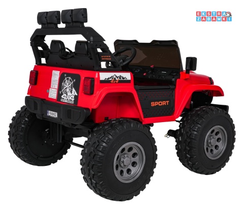 [SX2539] Terenowy Extreme Sport na akumulator 4x4 960W 24V/7Ah Bluetooth EVA ekoskóra LED - czerwony