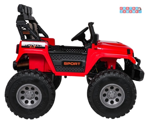 [SX2539] Terenowy Extreme Sport na akumulator 4x4 960W 24V/7Ah Bluetooth EVA ekoskóra LED - czerwony