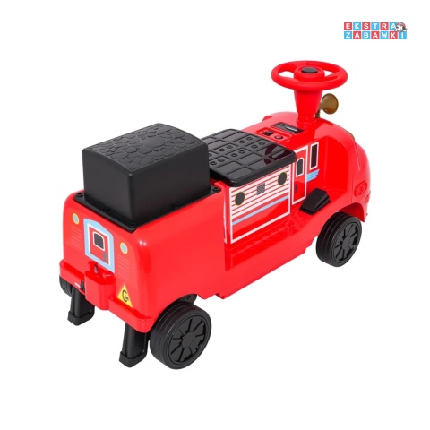 [SX3658] Lokomotywa Stacyjkowo dwuosobowa na akumulator 2x35W 12V/7Ah Bluetooth Led 2 prędkości - czerwony