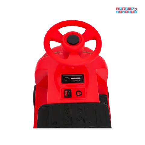 [SX3658] Lokomotywa Stacyjkowo dwuosobowa na akumulator 2x35W 12V/7Ah Bluetooth Led 2 prędkości - czerwony