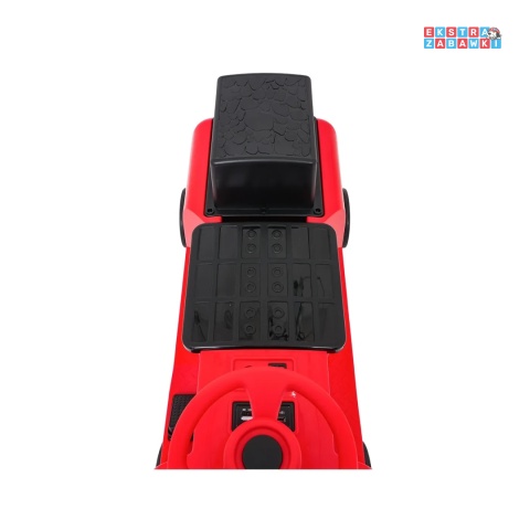 [SX3658] Lokomotywa Stacyjkowo dwuosobowa na akumulator 2x35W 12V/7Ah Bluetooth Led 2 prędkości - czerwony
