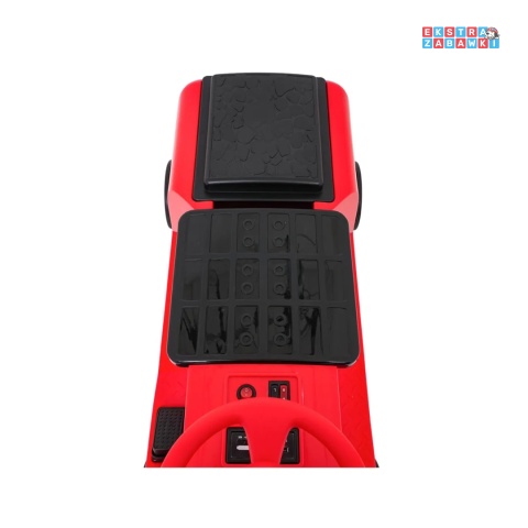 [SX3658] Lokomotywa Stacyjkowo dwuosobowa na akumulator 2x35W 12V/7Ah Bluetooth Led 2 prędkości - czerwony