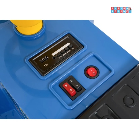 [SX3658] Lokomotywa Stacyjkowo dwuosobowa na akumulator 2x35W 12V/7Ah Bluetooth Led 2 prędkości - niebieski
