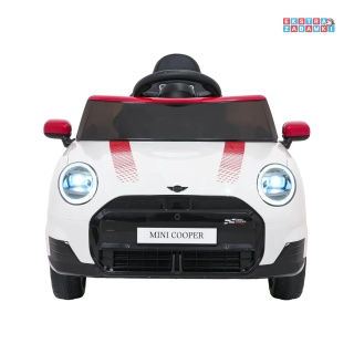 [SX3518] Autko Mini Cooper na akumulator 2x35W 12V/7Ah koła EVA Bluetooth LED z przodu i z tyłu pilot - biały