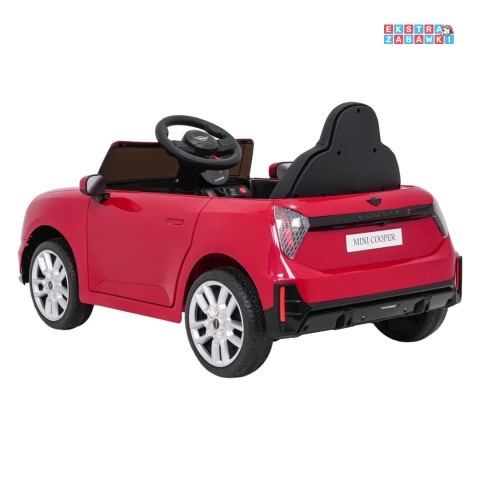 [SX3518] Autko Mini Cooper na akumulator 2x35W 12V/7Ah koła EVA Bluetooth LED z przodu i z tyłu pilot - czerwony