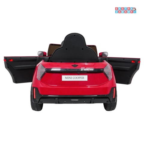[SX3518] Autko Mini Cooper na akumulator 2x35W 12V/7Ah koła EVA Bluetooth LED z przodu i z tyłu pilot - czerwony