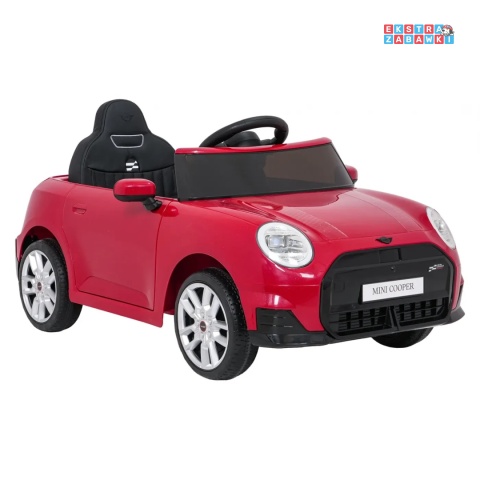 [SX3518] Autko Mini Cooper na akumulator 2x35W 12V/7Ah koła EVA Bluetooth LED z przodu i z tyłu pilot - czerwony