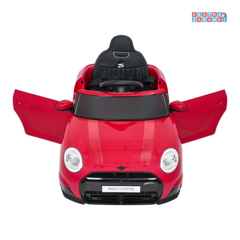 [SX3518] Autko Mini Cooper na akumulator 2x35W 12V/7Ah koła EVA Bluetooth LED z przodu i z tyłu pilot - czerwony