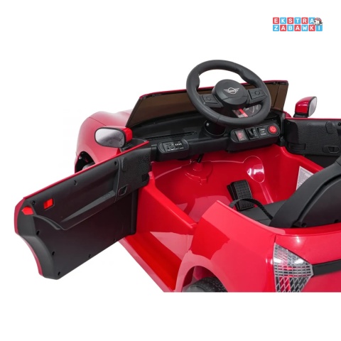 [SX3518] Autko Mini Cooper na akumulator 2x35W 12V/7Ah koła EVA Bluetooth LED z przodu i z tyłu pilot - czerwony