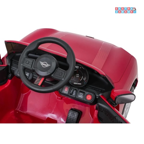 [SX3518] Autko Mini Cooper na akumulator 2x35W 12V/7Ah koła EVA Bluetooth LED z przodu i z tyłu pilot - czerwony