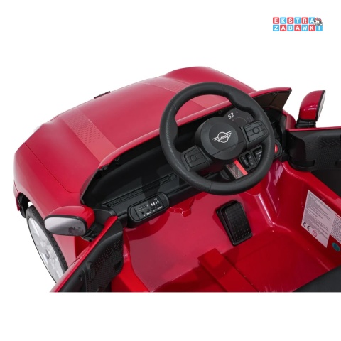 [SX3518] Autko Mini Cooper na akumulator 2x35W 12V/7Ah koła EVA Bluetooth LED z przodu i z tyłu pilot - czerwony
