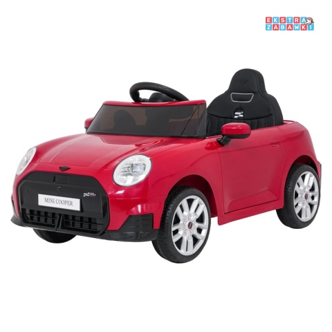 [SX3518] Autko Mini Cooper na akumulator 2x35W 12V/7Ah koła EVA Bluetooth LED z przodu i z tyłu pilot - czerwony