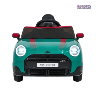 [SX3518] Autko Mini Cooper na akumulator 2x35W 12V/7Ah koła EVA Bluetooth LED z przodu i z tyłu pilot - zielony