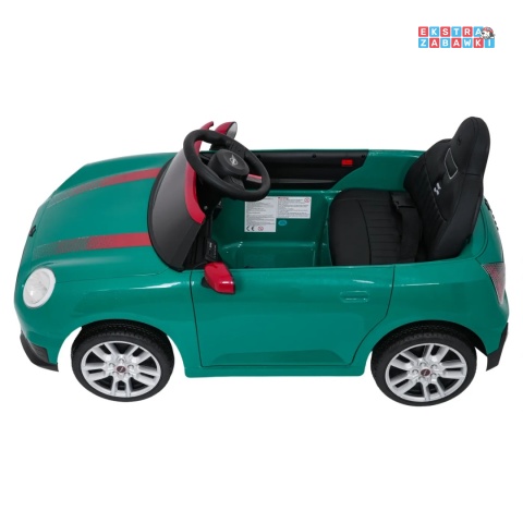 [SX3518] Autko Mini Cooper na akumulator 2x35W 12V/7Ah koła EVA Bluetooth LED z przodu i z tyłu pilot - zielony