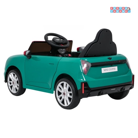 [SX3518] Autko Mini Cooper na akumulator 2x35W 12V/7Ah koła EVA Bluetooth LED z przodu i z tyłu pilot - zielony