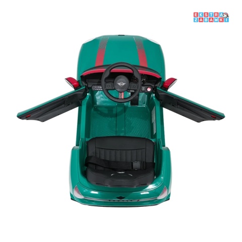 [SX3518] Autko Mini Cooper na akumulator 2x35W 12V/7Ah koła EVA Bluetooth LED z przodu i z tyłu pilot - zielony