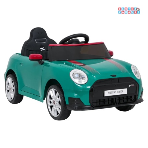 [SX3518] Autko Mini Cooper na akumulator 2x35W 12V/7Ah koła EVA Bluetooth LED z przodu i z tyłu pilot - zielony