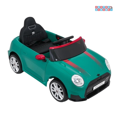 [SX3518] Autko Mini Cooper na akumulator 2x35W 12V/7Ah koła EVA Bluetooth LED z przodu i z tyłu pilot - zielony