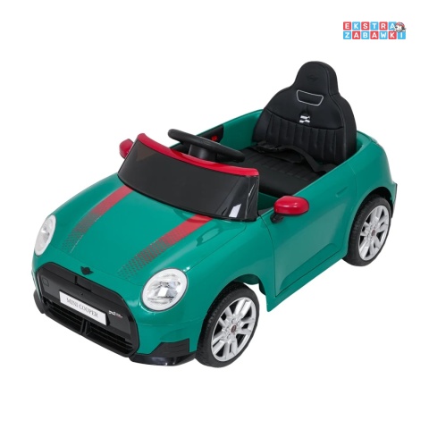 [SX3518] Autko Mini Cooper na akumulator 2x35W 12V/7Ah koła EVA Bluetooth LED z przodu i z tyłu pilot - zielony