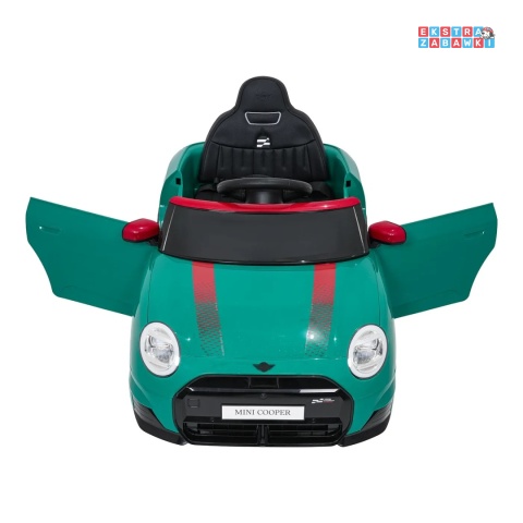 [SX3518] Autko Mini Cooper na akumulator 2x35W 12V/7Ah koła EVA Bluetooth LED z przodu i z tyłu pilot - zielony