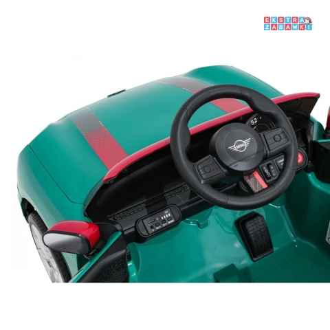 [SX3518] Autko Mini Cooper na akumulator 2x35W 12V/7Ah koła EVA Bluetooth LED z przodu i z tyłu pilot - zielony