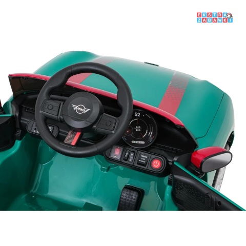 [SX3518] Autko Mini Cooper na akumulator 2x35W 12V/7Ah koła EVA Bluetooth LED z przodu i z tyłu pilot - zielony