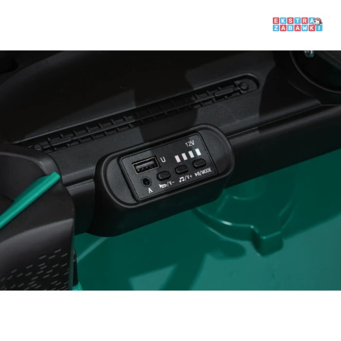 [SX3518] Autko Mini Cooper na akumulator 2x35W 12V/7Ah koła EVA Bluetooth LED z przodu i z tyłu pilot - zielony