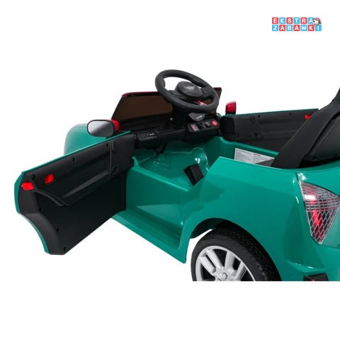 [SX3518] Autko Mini Cooper na akumulator 2x35W 12V/7Ah koła EVA Bluetooth LED z przodu i z tyłu pilot - zielony