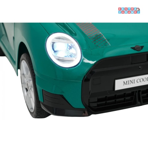 [SX3518] Autko Mini Cooper na akumulator 2x35W 12V/7Ah koła EVA Bluetooth LED z przodu i z tyłu pilot - zielony