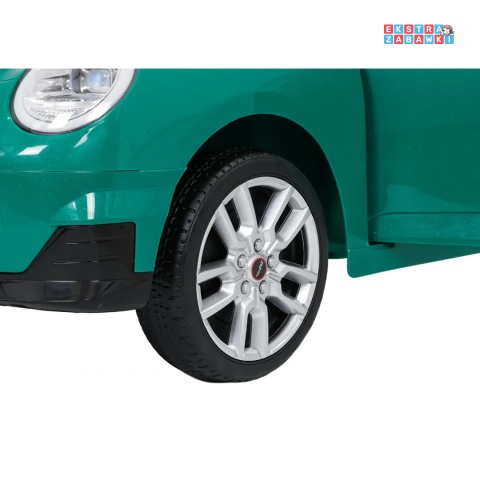 [SX3518] Autko Mini Cooper na akumulator 2x35W 12V/7Ah koła EVA Bluetooth LED z przodu i z tyłu pilot - zielony