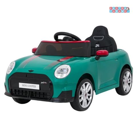 [SX3518] Autko Mini Cooper na akumulator 2x35W 12V/7Ah koła EVA Bluetooth LED z przodu i z tyłu pilot - zielony