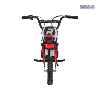 Czerwony Motor enduro RZ56 MAX na akumulator - 1x350W, 24V/10Ah, pompowane opony, ekoskóra, wolny start, Bluetooth, LED - [SX232