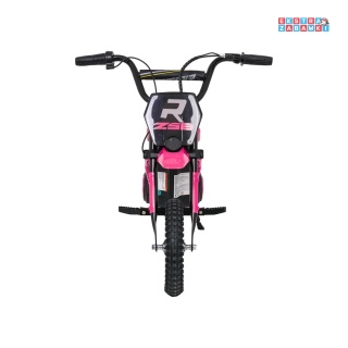 Różowy Motor enduro RZ56 MAX na akumulator - 1x350W, 24V/10Ah, pompowane opony, ekoskóra, wolny start, Bluetooth, LED - [SX2328]