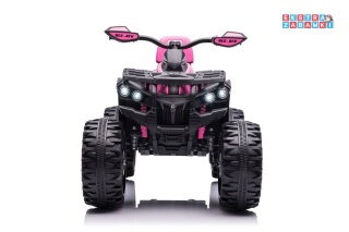 Różowy Quad QLS-3288 na akumulator - 4x45W, 12V/10Ah, EVA, Bluetooth, LED, automatyczny hamulec [9052]